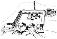 Ricostruzione dell'antico Asklepion (centro di cura) di Pergamo (Turchia) - 1° secolo d.c.
